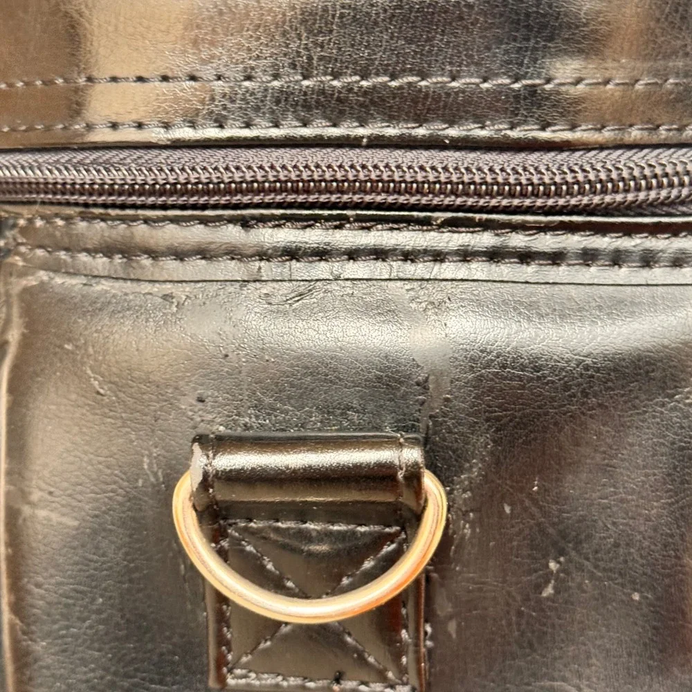 Legacy‎ Picnic Tools Black Faux Leather Insulated Carry Bag w/ Cheese Board Y2K